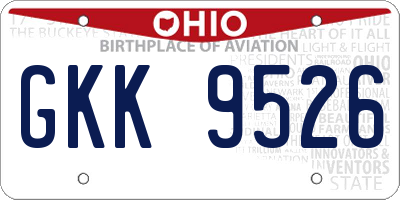 OH license plate GKK9526