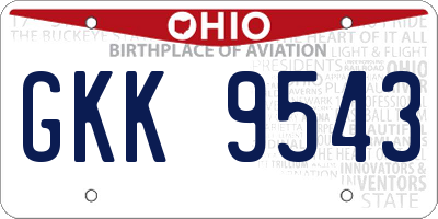 OH license plate GKK9543