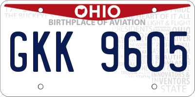 OH license plate GKK9605