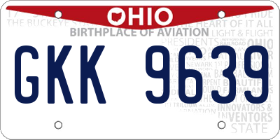OH license plate GKK9639