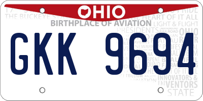 OH license plate GKK9694