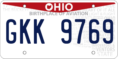 OH license plate GKK9769