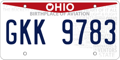 OH license plate GKK9783