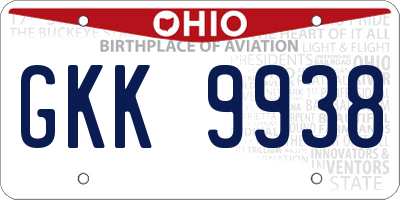 OH license plate GKK9938