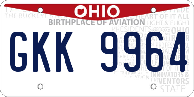 OH license plate GKK9964