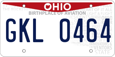 OH license plate GKL0464