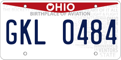 OH license plate GKL0484