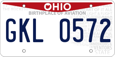 OH license plate GKL0572
