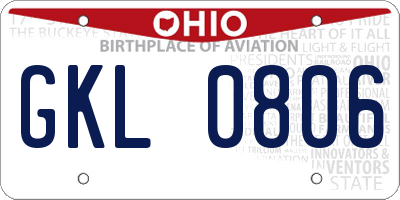 OH license plate GKL0806