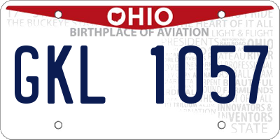 OH license plate GKL1057