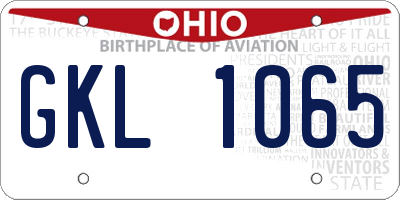 OH license plate GKL1065