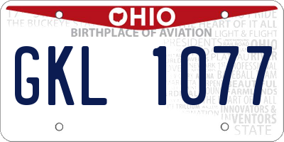 OH license plate GKL1077