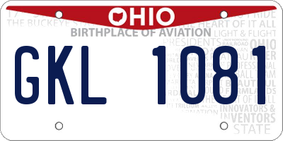 OH license plate GKL1081