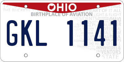 OH license plate GKL1141