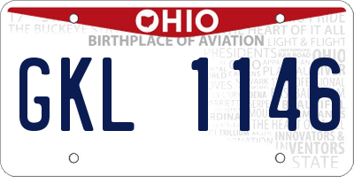 OH license plate GKL1146