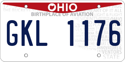 OH license plate GKL1176