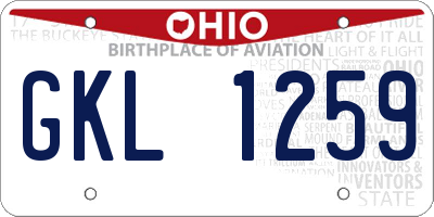 OH license plate GKL1259
