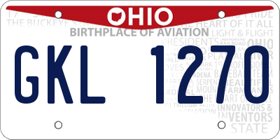 OH license plate GKL1270