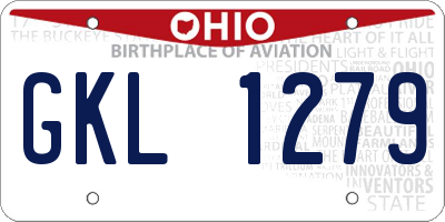 OH license plate GKL1279