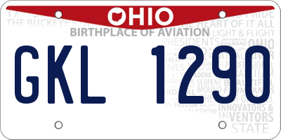 OH license plate GKL1290