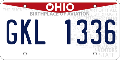 OH license plate GKL1336