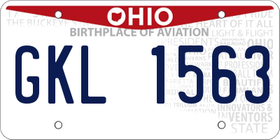 OH license plate GKL1563