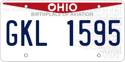OH license plate GKL1595