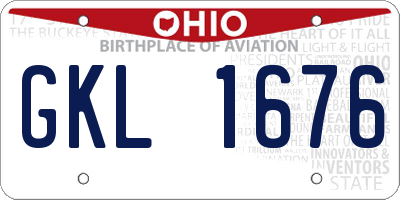 OH license plate GKL1676