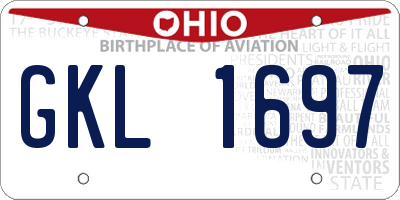 OH license plate GKL1697