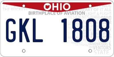 OH license plate GKL1808