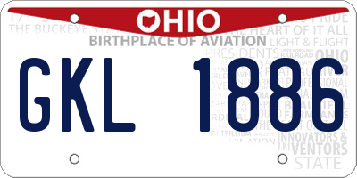 OH license plate GKL1886