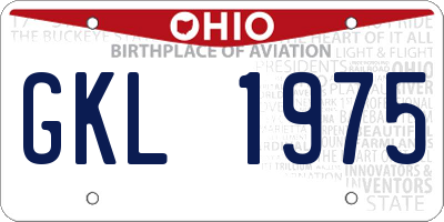 OH license plate GKL1975