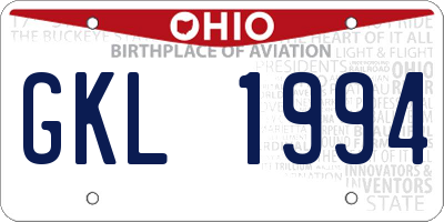 OH license plate GKL1994