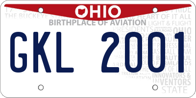 OH license plate GKL2001