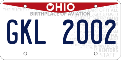 OH license plate GKL2002