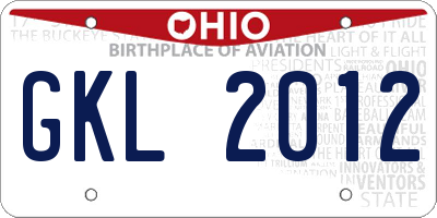 OH license plate GKL2012