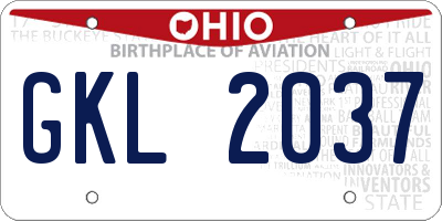 OH license plate GKL2037