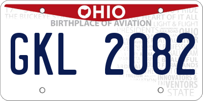 OH license plate GKL2082