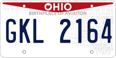 OH license plate GKL2164