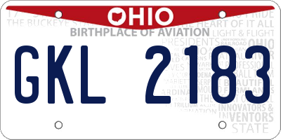 OH license plate GKL2183