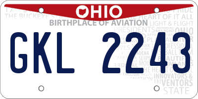 OH license plate GKL2243