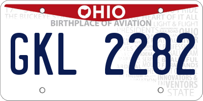 OH license plate GKL2282