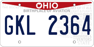 OH license plate GKL2364