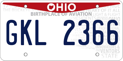 OH license plate GKL2366