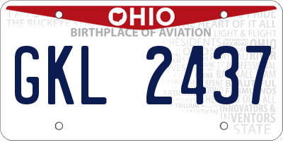 OH license plate GKL2437