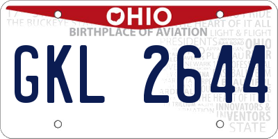 OH license plate GKL2644