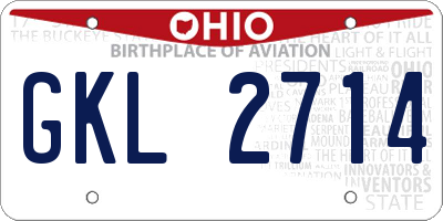 OH license plate GKL2714
