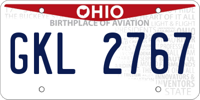 OH license plate GKL2767