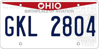 OH license plate GKL2804