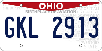 OH license plate GKL2913